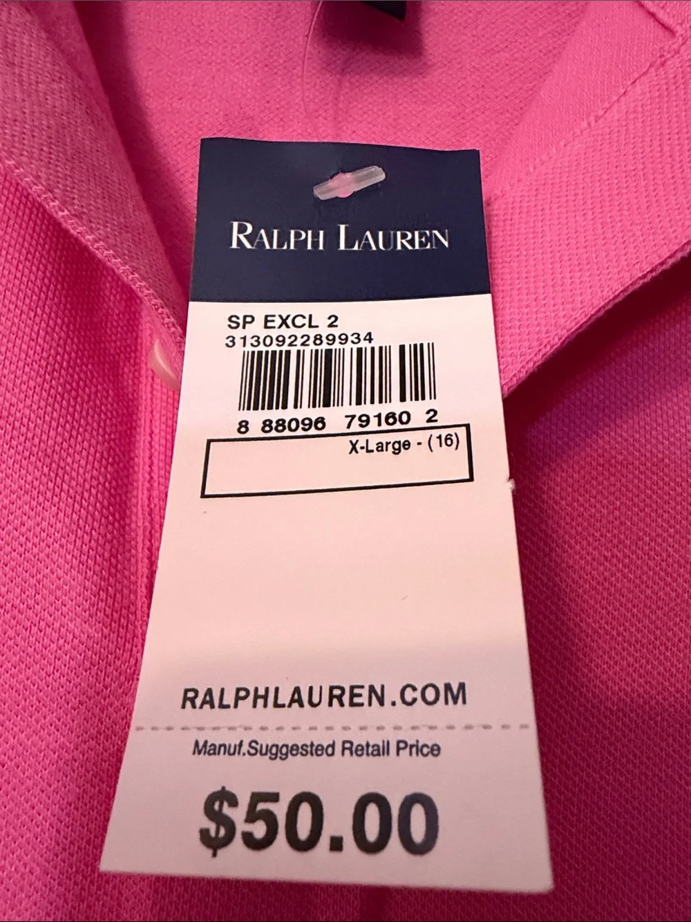 Ralph Lauren Hot Pink Girls Polo with Aqua Pony